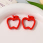 Colorful Apple Shape Acrylic Bead Frames 29.7x27mm 50pcs 7