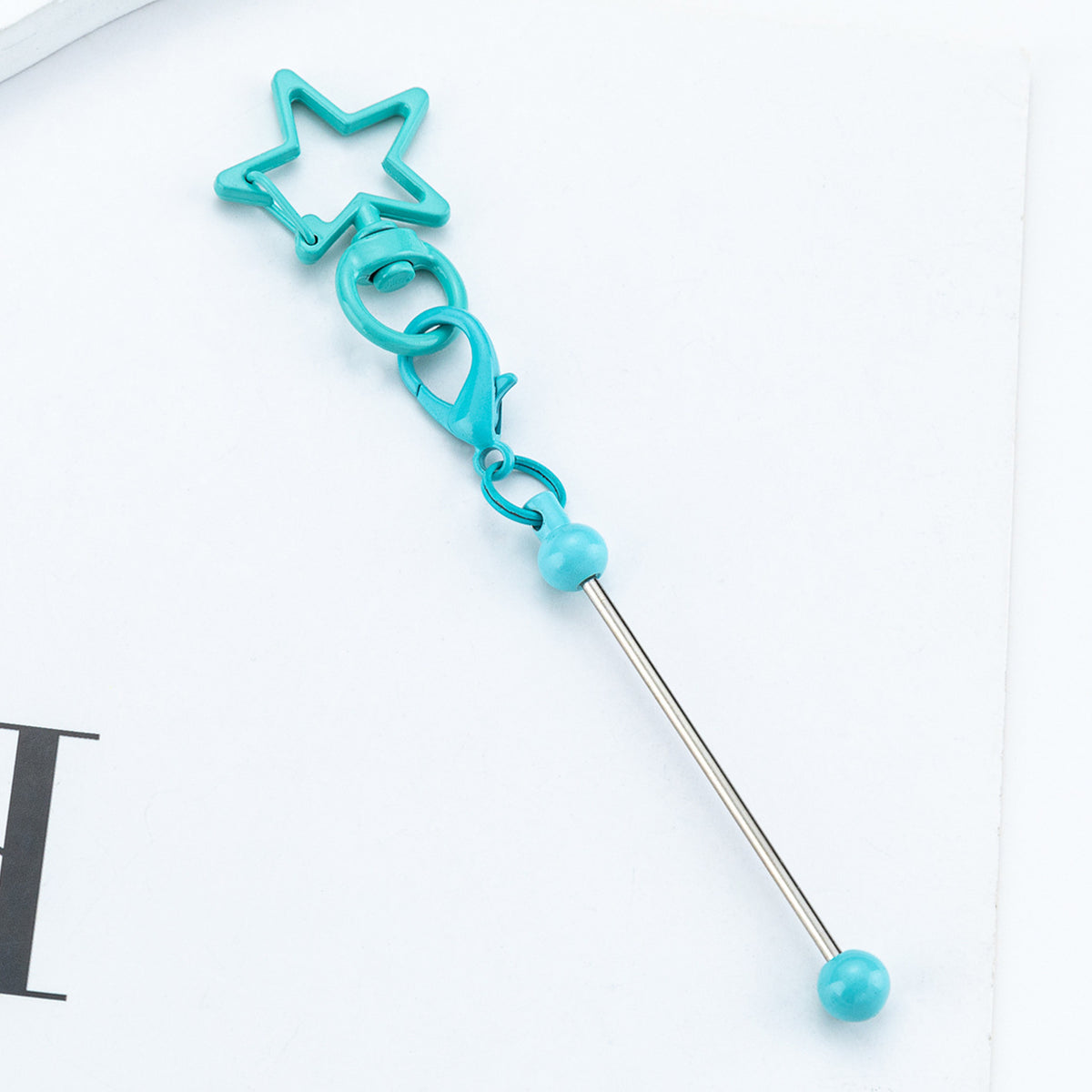 Beadable Metal Keychains Star-shaped