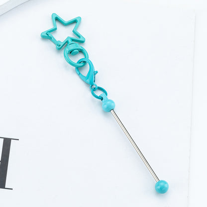 Beadable Metal Keychains Star-shaped