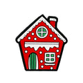Silicone Focal Beads Christmas Gingerbread House Red with Snowy Icing 20pcs