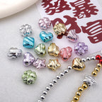 Metallic Wrinkle Heart Star Cube Clover Acrylic Beads Colorful 20pcs 2