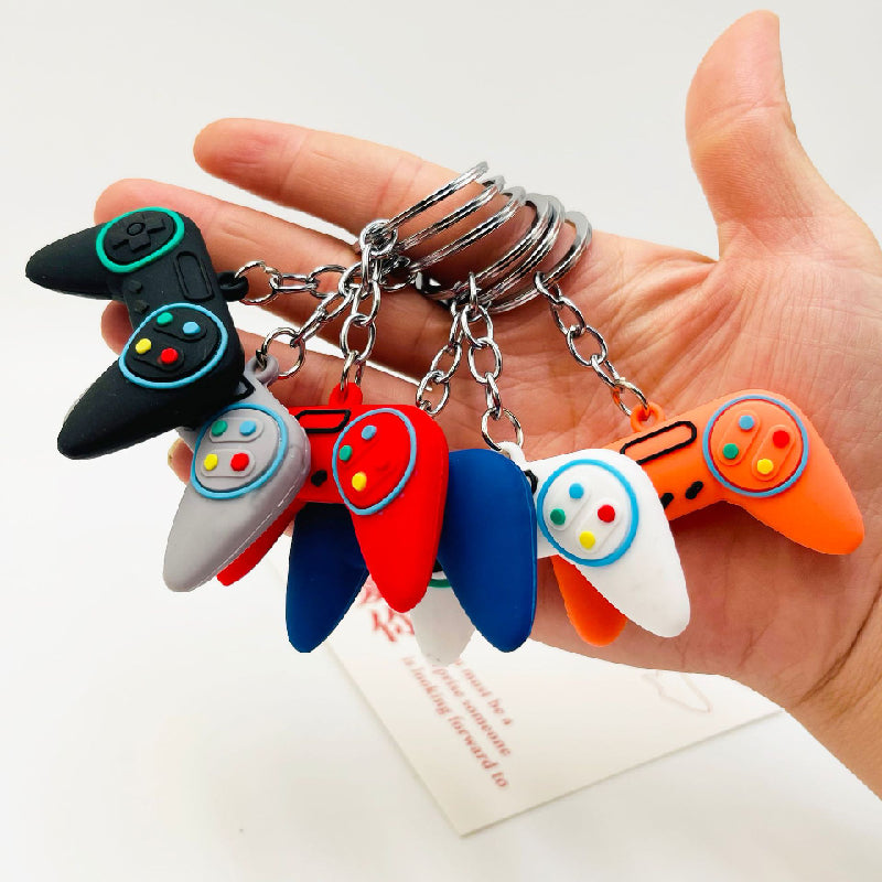 PVC Game Controller Keychain Creative Colorful Matte Finish