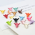 Painted Origami Crane Acrylic Beads 16mm Colorful Glossy 50pcs