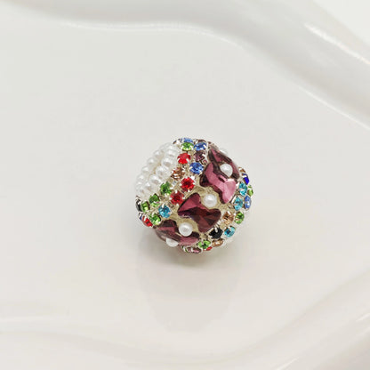 Full Rhinestone Bubblegum Rhinestone Beads 18mm Glam 4pcs 13