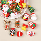 Silicone 3D Focal Beads Christmas Gingerbread Man Santa Claus Gift 20pcs