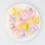 3D Daisy Orange Ice Cream Glitter Bottle Silicone Focal Beads 10pcs