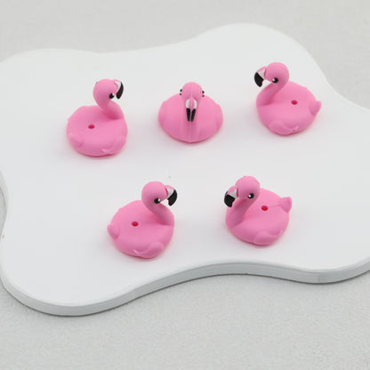 Pink 3D Flamingo Silicone Focal Beads 20 pcs 2