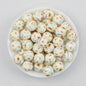 Floral Pattern 15mm Silicone Beads Light Color Printed Design 50pcs 4