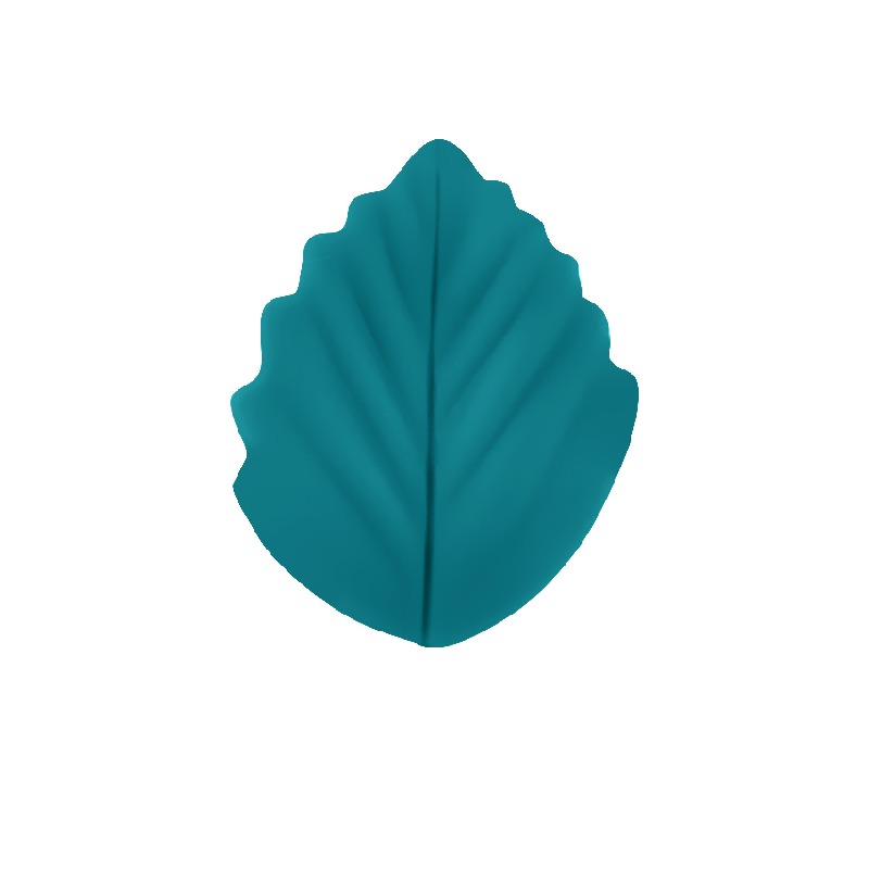 Colorful Leaf Silicone Beads Solid Color Matte Finish 20pcs 10