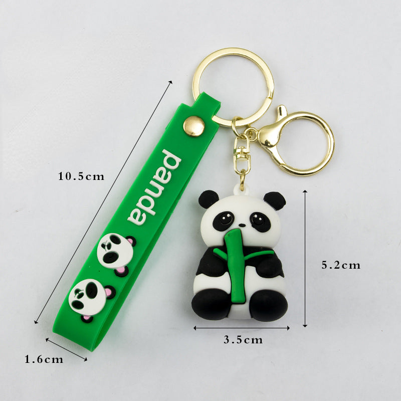PVC Bamboo Panda Keychain Soft Rubber Cute Animal Charm 5