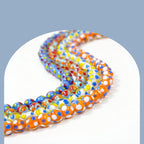 Lampwork Glass Beads Round 10mm Bright Polka Dotted Enamel 40pcs 2