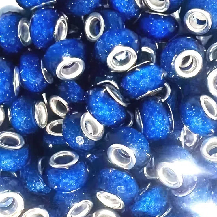 Faceted Glitter Resin Spacer Beads 14mm Mixed Colors 50pcs 11