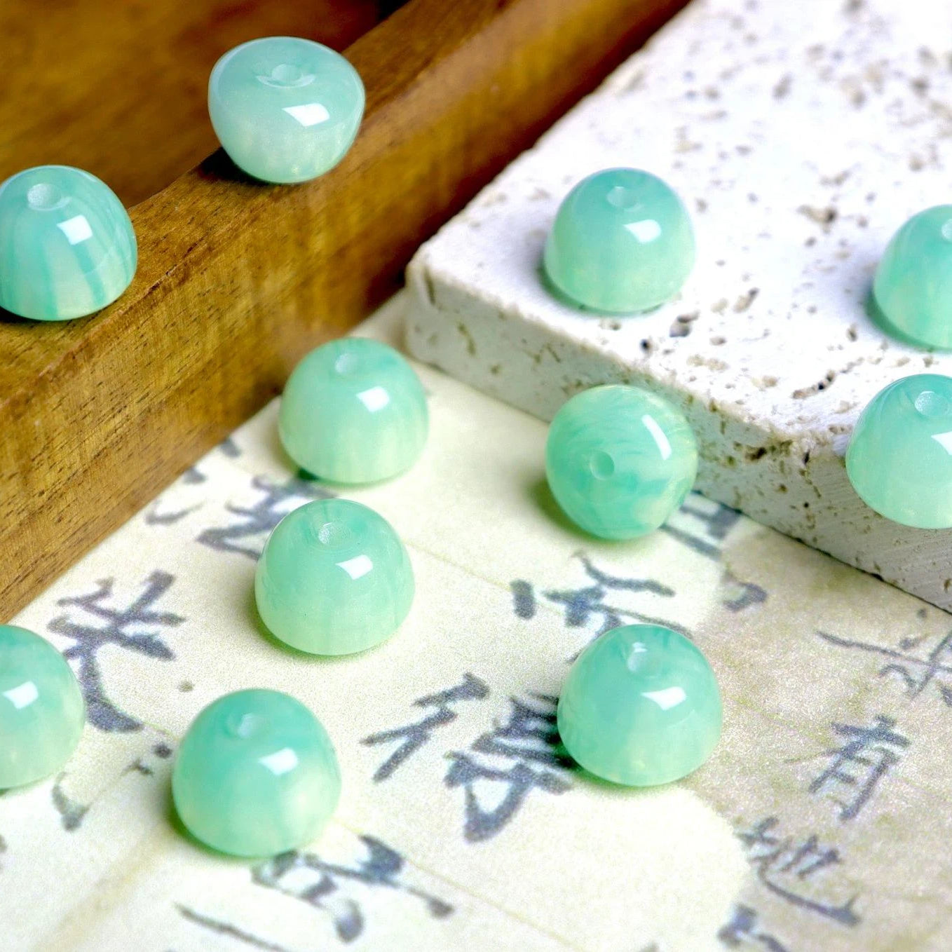 Resin Apple Shaped Beads 10x8mm Soft Glazed Finish 100pcs 11