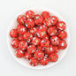 Christmas Santa Claus 15mm Silicone Beads Printed 50pcs - Red