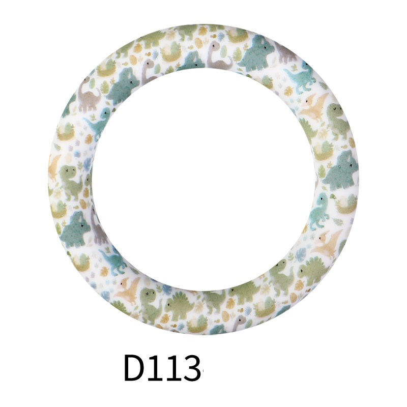 65mm Printed Round Silicone Rings Colorful Patterned