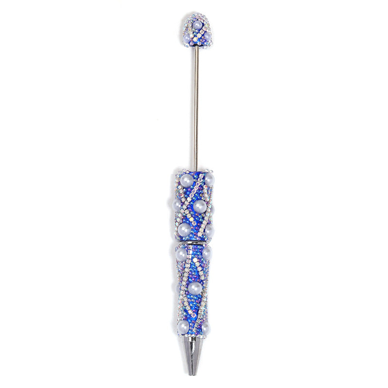 Beadable Pen with Rhinestone Pearl Chain Multicolor Rotating 5 Pcs 7