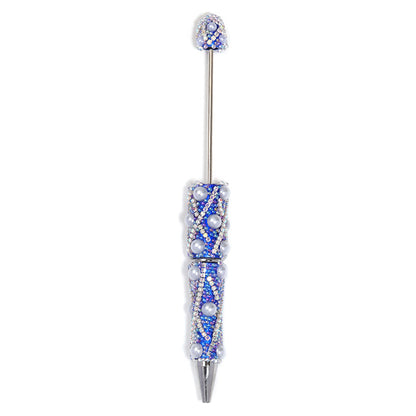 Beadable Pen with Rhinestone Pearl Chain Multicolor Rotating 5 Pcs 7