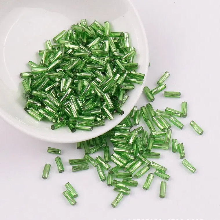 Plating Metallic Color Twisted Bugle Glass Beads 6mm 2500pcs 31
