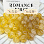 Color Changing Glitter Striped Round Resin Beads 16mm 10pcs 8