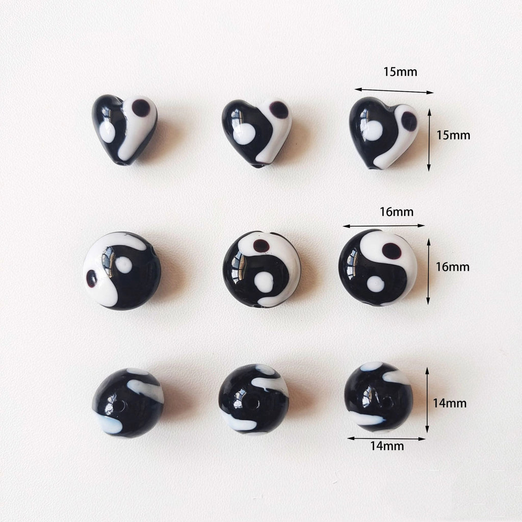 Lampwork Glass Beads Multi Shaped Evil Eye Handmade Blue Black 10pcs 4