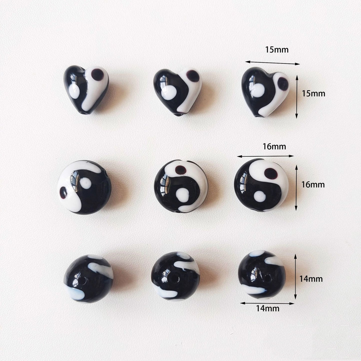 Lampwork Glass Beads Multi Shaped Evil Eye Handmade Blue Black 10pcs 4