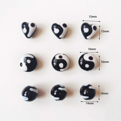 Lampwork Glass Beads Multi Shaped Evil Eye Handmade Blue Black 10pcs 4