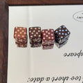 Coffee Tone Square Acrylic Beads 14mm Polka Dotted Glossy 10pcs