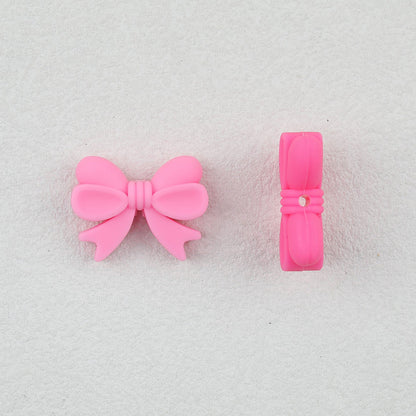 Bow Shape Silicone Beads with Vertical Hole 20pcs