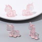 Painted Unicorn Acrylic Beads 25x26mm Pastel Iridescent Shine 4pcs 7