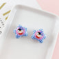 Checkered Star Shaped Acrylic Beads with Penguin Print 20*18mm 20pcs 7