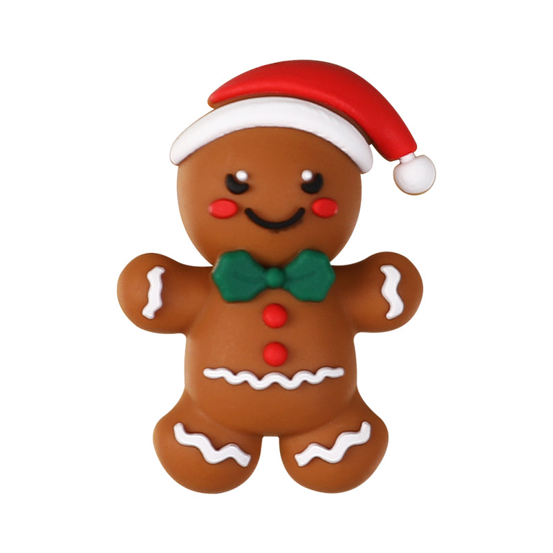 Silicone 3D Focal Beads Christmas Gingerbread Man Santa Claus Gift 20pcs 14