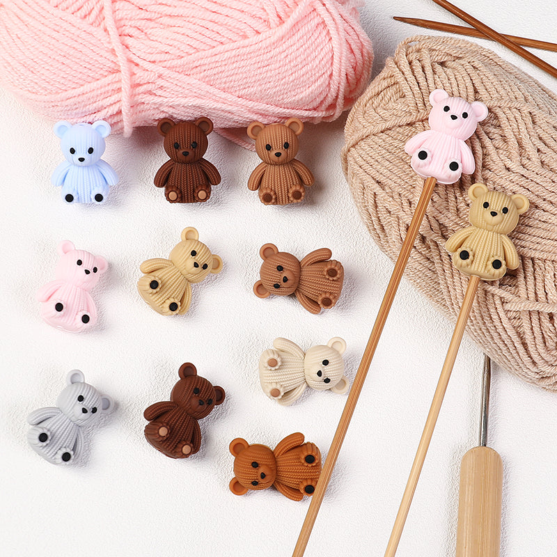 3D Cute Sweater Bear Silicone Focal Beads 20pcs 6