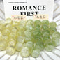 Color Changing Glitter Striped Round Resin Beads 16mm 10pcs 14