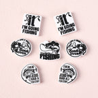 Silicone Focal Beads Fishing Theme Bold Fish and Hook Designs 20pcs
