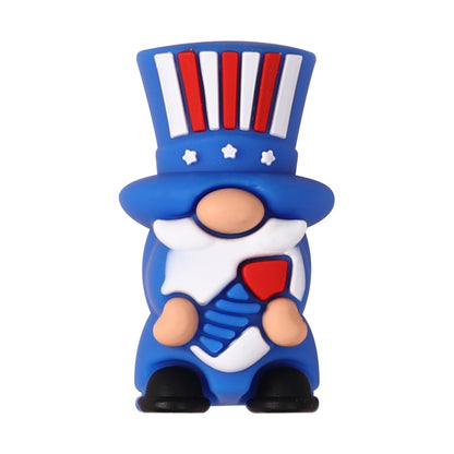Silicone 3D Focal Beads Independence Day Dwarf USA Text Stars 20pcs 13