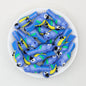 3D Colorful Feather Parrot Silicone Focal Beads 20pcs - Blue