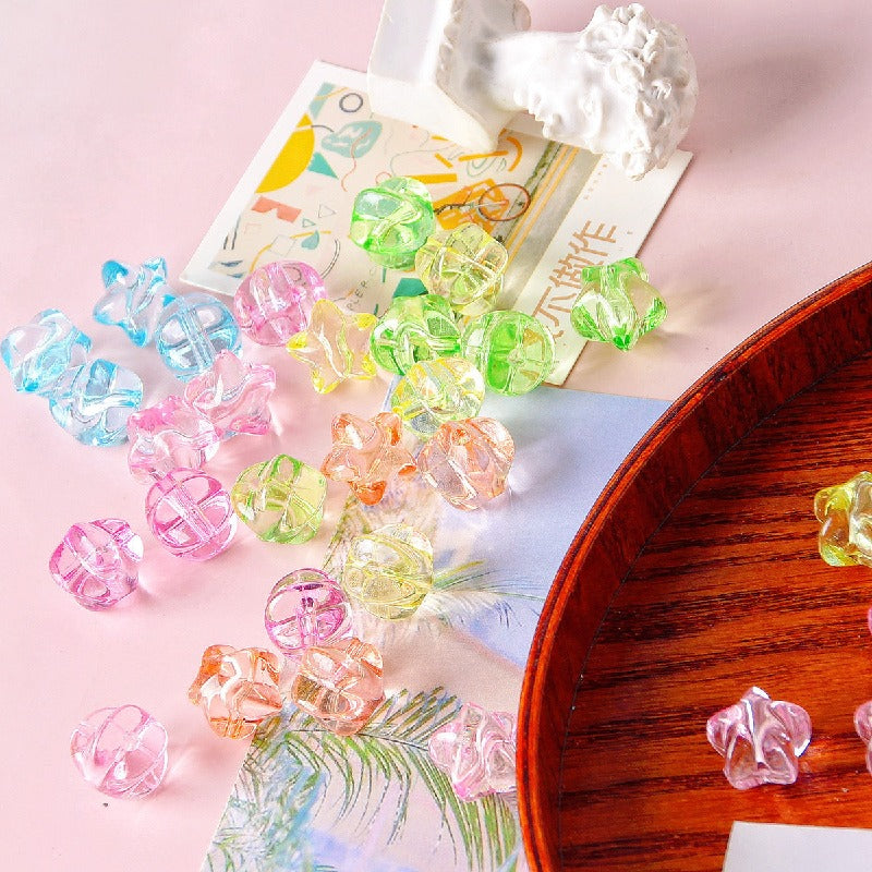 Transparent Star Acrylic Beads 11mm Glossy Translucent 60pcs 2