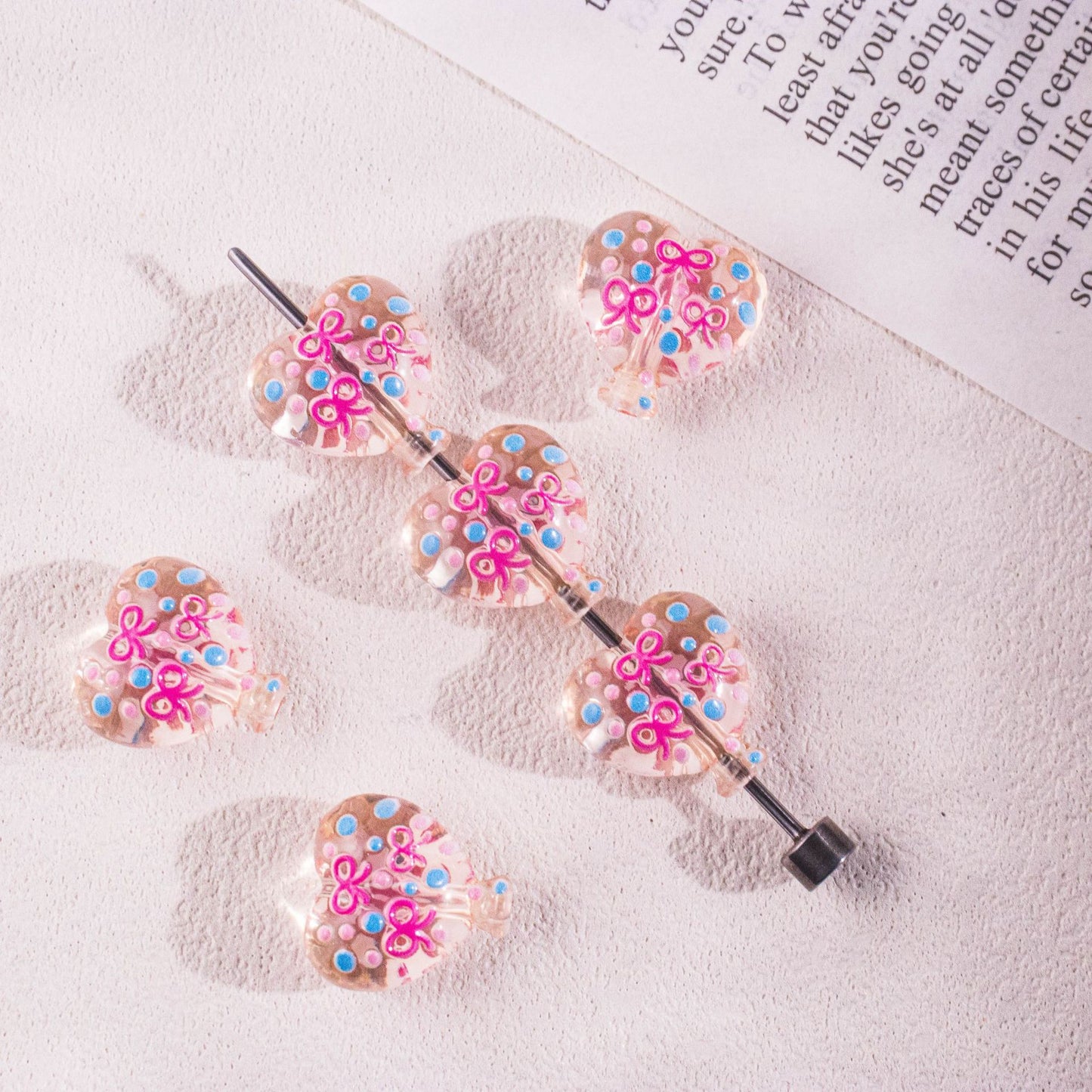 Heart Balloon Acrylic Beads 22mm Decorative 20pcs 8