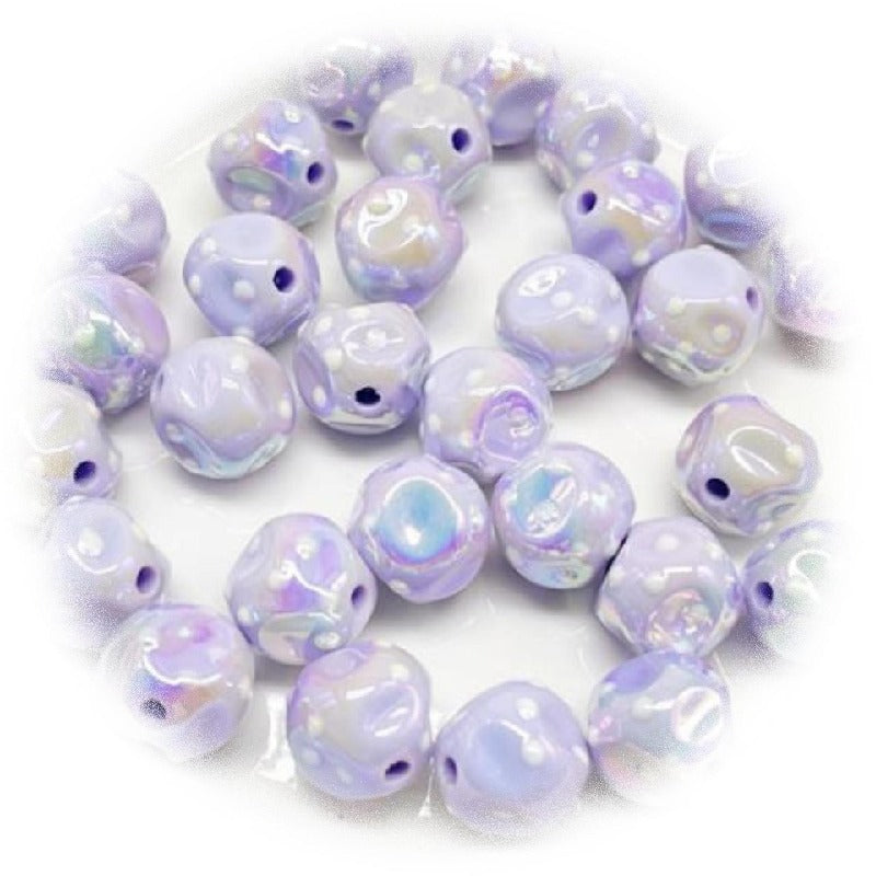 UV Finish Dot Acrylic Beads 16mm Pastel Colors 10pcs 2