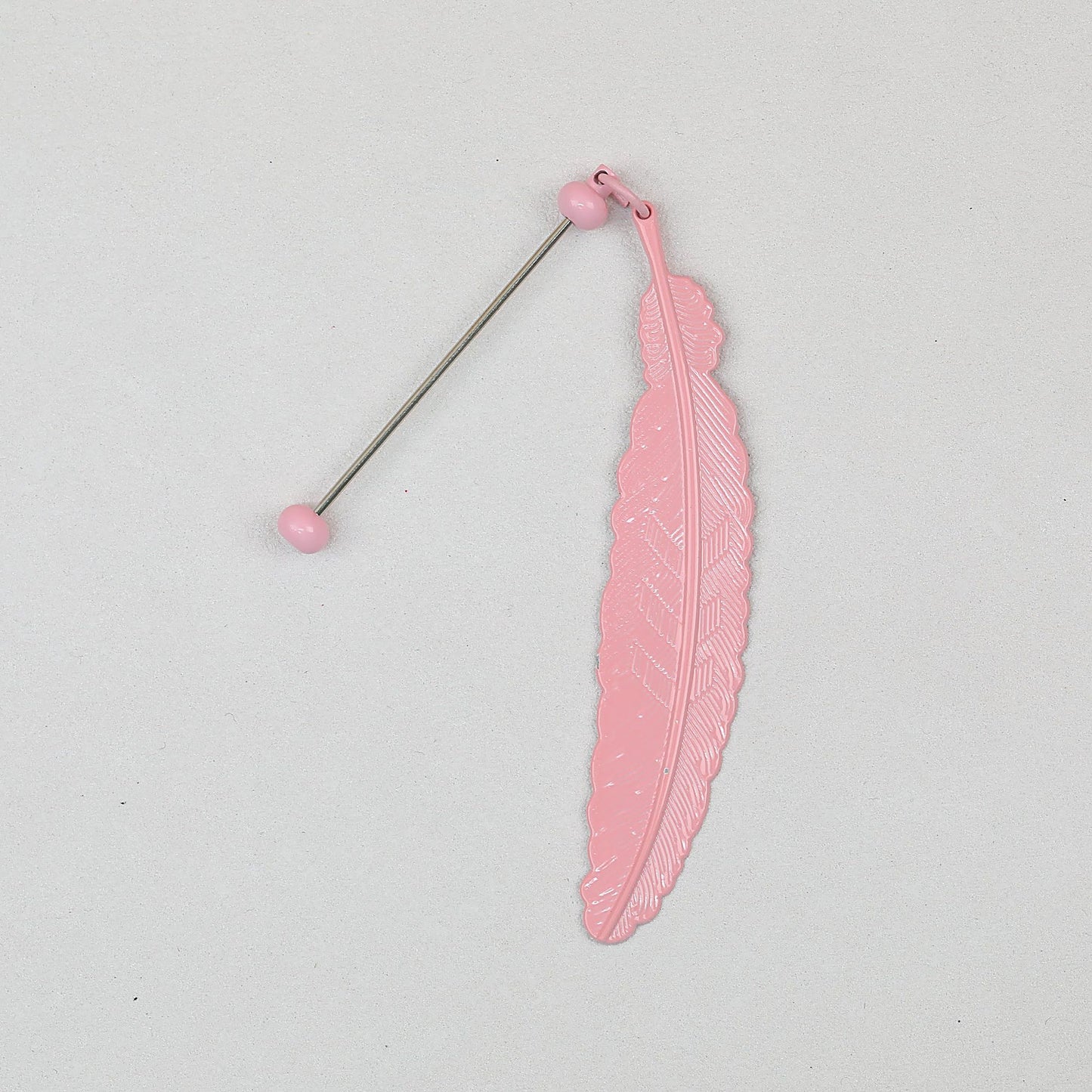 Beadable Feather Bookmarks Metal Colorful Detailed 13g - Candy Pink
