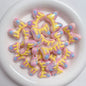 Hand-Painted Bow Heart Acrylic Beads 21×29mm Glossy Pastel 5pcs 3