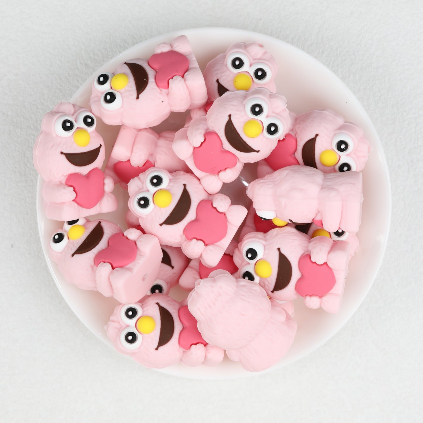 3D Cute Monster Silicone Focal Beads 20 pcs Multicolor 4