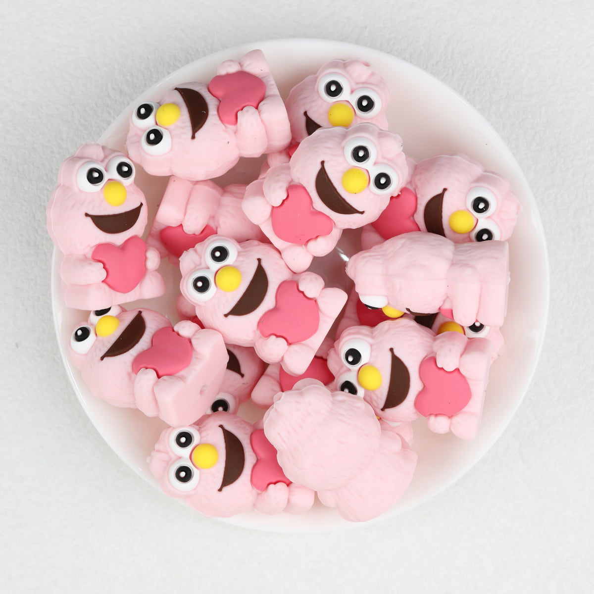 3D Cute Monster Silicone Focal Beads 20 pcs Multicolor 4