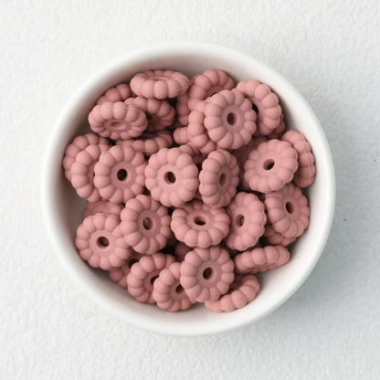 50pcs 12mm 15mm Disc Silicone Beads Solid Colors Smooth Matte