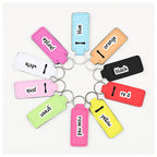 Neoprene Sublimation Lip Balm Chapstick Holder Keychain Solid Color
