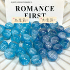 Color Changing Glitter Striped Round Resin Beads 16mm 10pcs 6