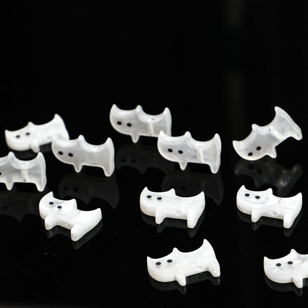 Flat Cat Acrylic Beads 16mm Imitation Freshwater Shell 50pcs