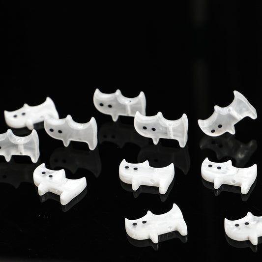 Flat Cat Acrylic Beads 16mm Imitation Freshwater Shell 50pcs