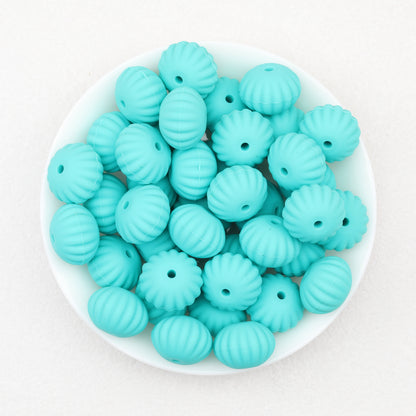 Solid Color Pumpkin Shaped Silicone Beads 20pcs