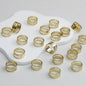 Brass Finger Rings Jump Ring Openers Geometric Cutouts 10pcs 18mm - Gold